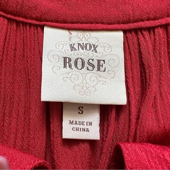 Knox Rose Dress Long Sleeve Cold Shoulder Red Gold Silver Embellished Boho Small - Picture 2 of 12